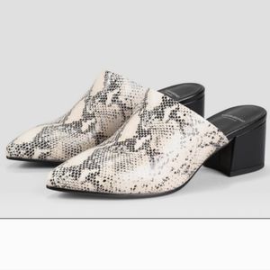 Vagabond snakeskin mules